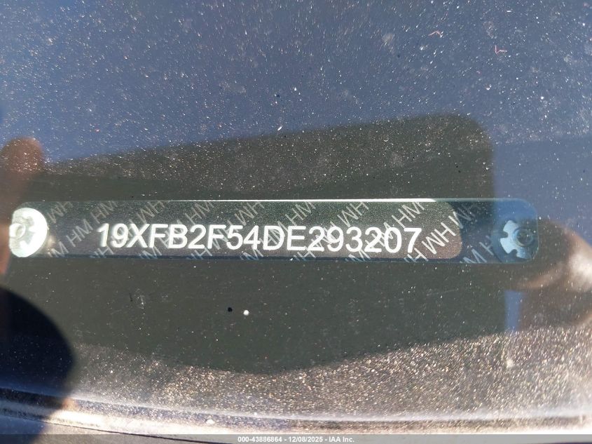 2013 Honda Civic Lx VIN: 19XFB2F54DE293207 Lot: 43886864