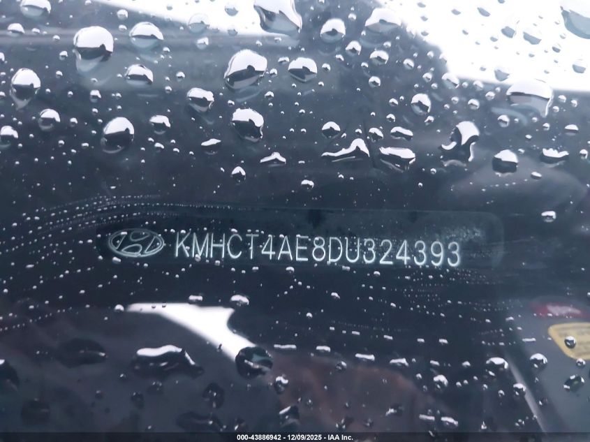 2013 Hyundai Accent Gls VIN: KMHCT4AE8DU324393 Lot: 43886942
