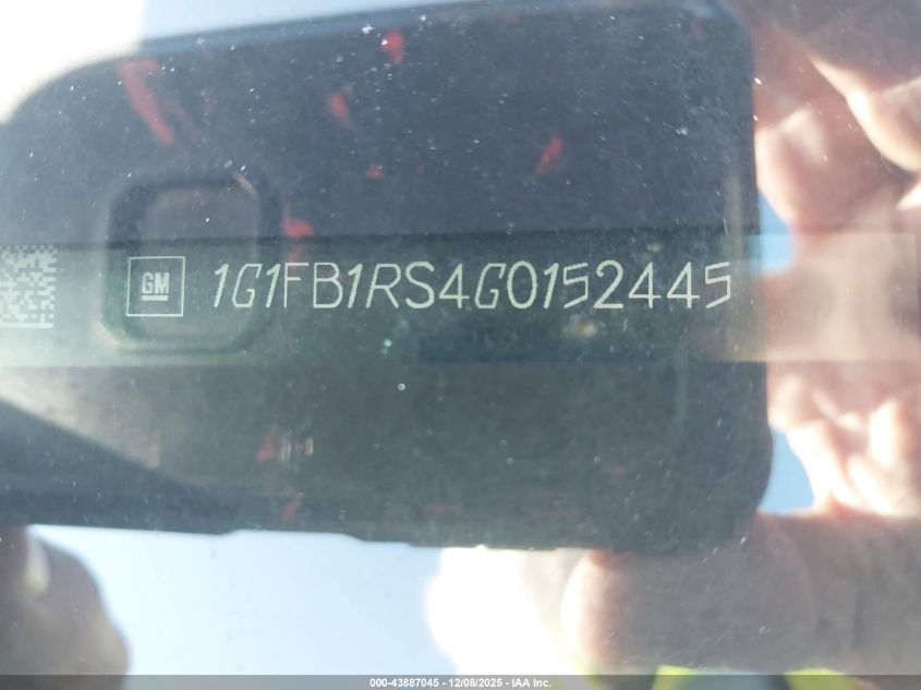 2016 Chevrolet Camaro 1Lt VIN: 1G1FB1RS4G0152445 Lot: 43887045