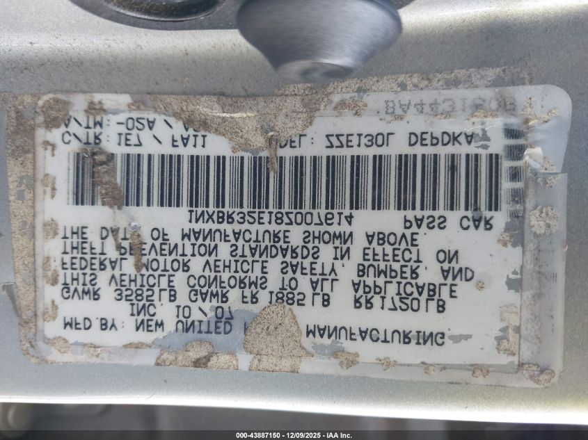 2008 Toyota Corolla Ce VIN: 1NXBR32E18Z007614 Lot: 43887150