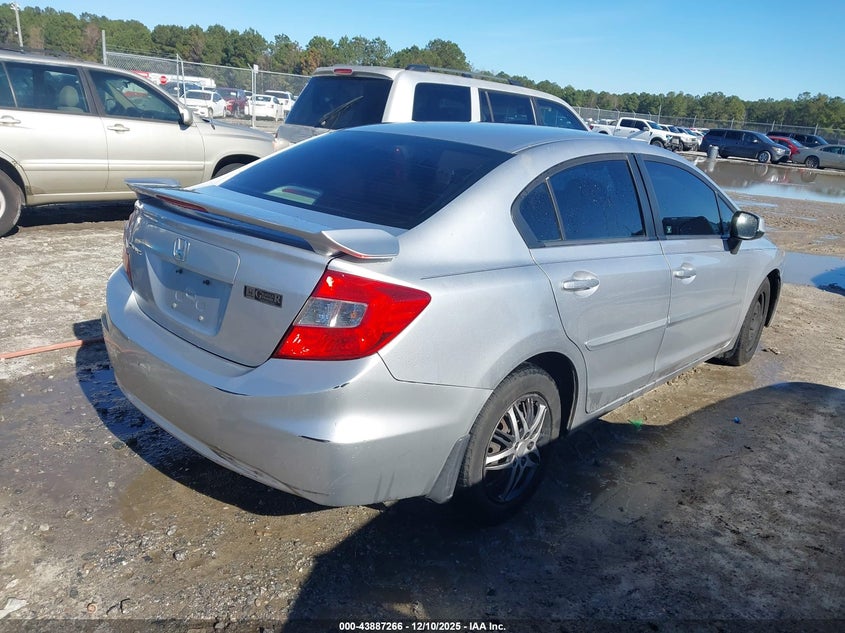2012 Honda Civic 1.8 Lx silver Lot 111043887266 Vin 19XFB2F50CE070922