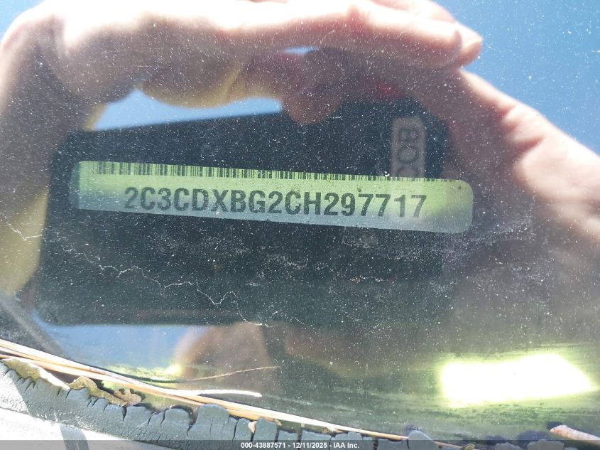 2012 Dodge Charger Se VIN: 2C3CDXBG2CH297779 Lot: 43887571