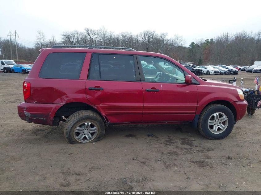 2005 Honda Pilot Ex-L VIN: 5FNYF18595B043199 Lot: 43887793