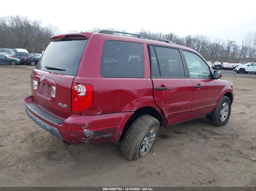 2005 Honda Pilot Ex-L VIN: 5FNYF18595B043199 Lot: 43887793