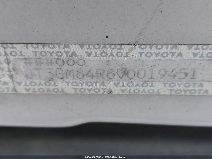 1997 Toyota 4Runner VIN: JT3GM84R8V0019451 Lot: 43887956