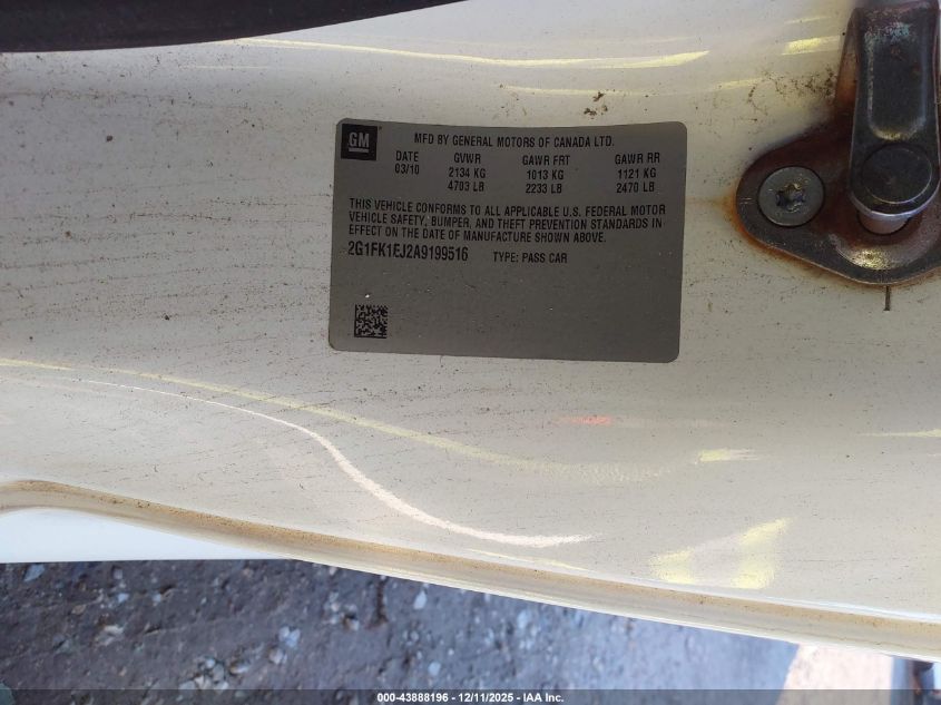 2010 Chevrolet Camaro 2Ss VIN: 2G1FK1EJ2A9199516 Lot: 43888196