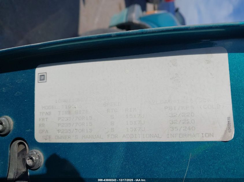 1996 Chevrolet Blazer VIN: 1GNDT13W2T2139786 Lot: 43888343