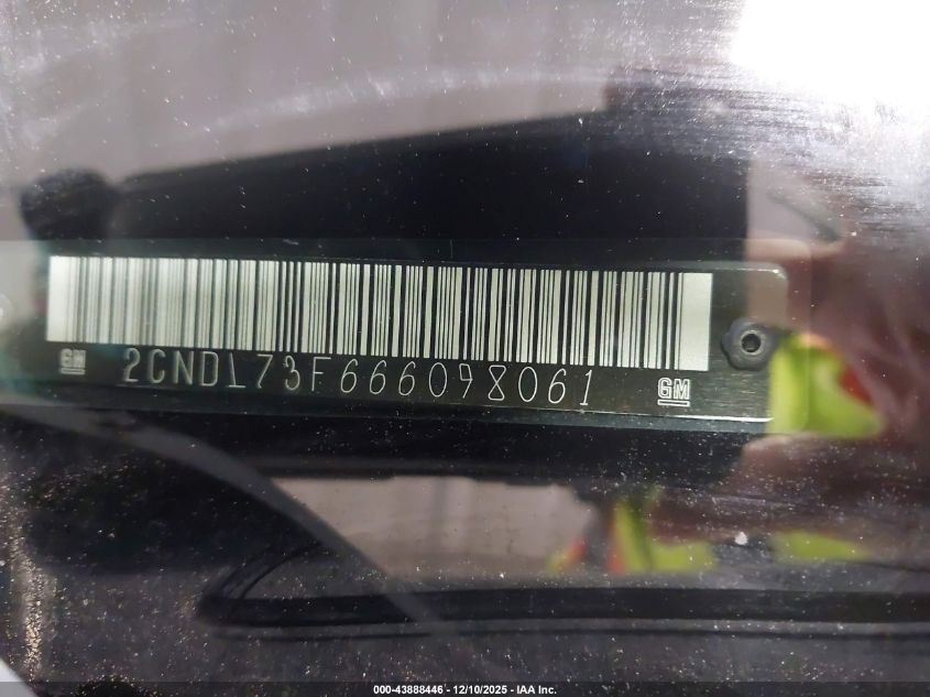 2006 Chevrolet Equinox Lt VIN: 2CNDL73F666098061 Lot: 43888446