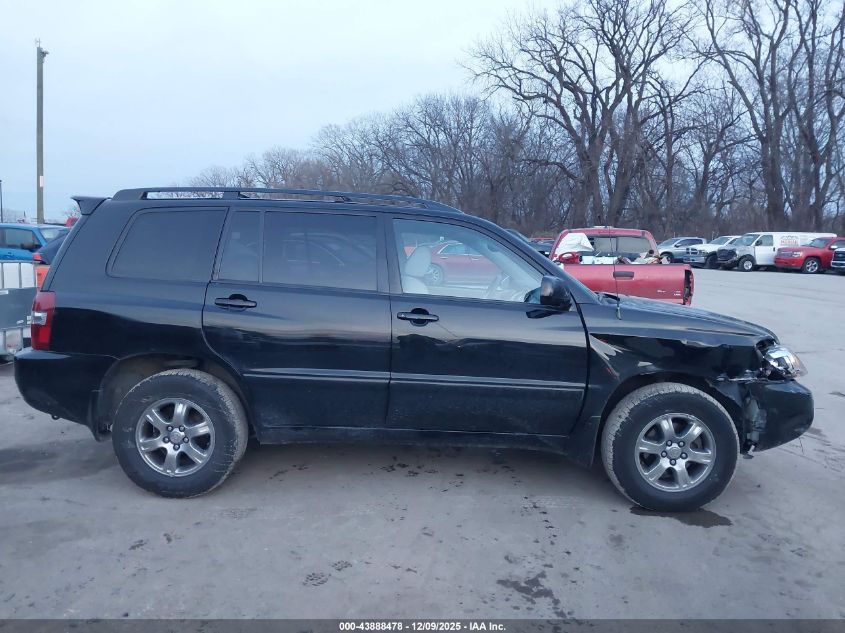 2007 Toyota Highlander V6 VIN: JTEEP21A770214834 Lot: 43888478