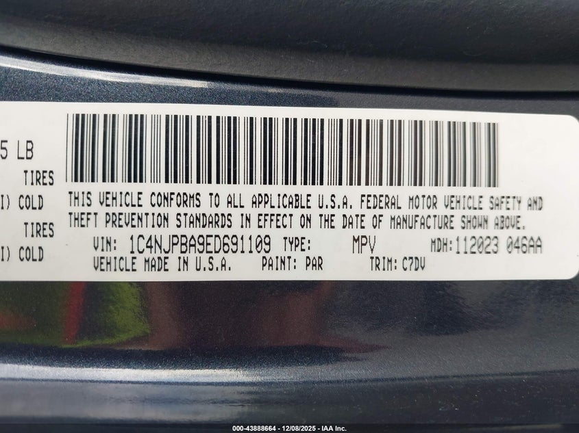 1C4NJPBA9ED691109 2014 JEEP LIBERTY (PATRIOT) photo no. 9