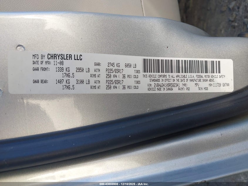 2V8HW34109R582341 2009 VOLKSWAGEN ROUTAN photo no. 8