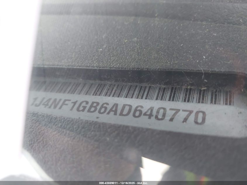 2010 Jeep Patriot Sport VIN: 1J4NF1GB6AD640770 Lot: 43889011