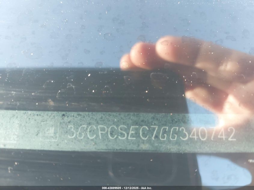 2016 Chevrolet Silverado 1500 1Lz VIN: 3GCPCSEC7GG340742 Lot: 43889509