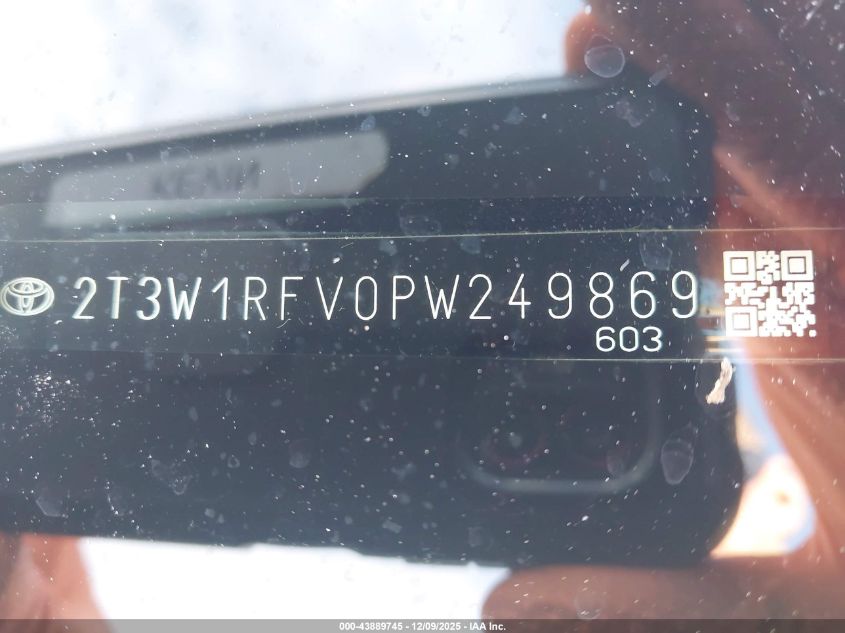 2023 Toyota Rav4 Xle VIN: 2T3W1RFV0PW249869 Lot: 43889745
