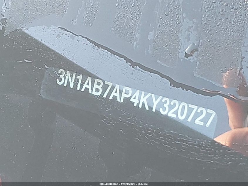 2019 Nissan Sentra Sl VIN: 3N1AB7AP4KY320727 Lot: 43889843