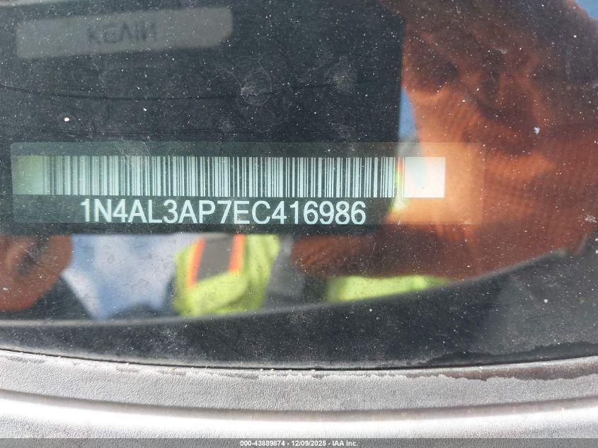 2014 Nissan Altima 2.5 S VIN: 1N4AL3AP7EC416986 Lot: 43889874