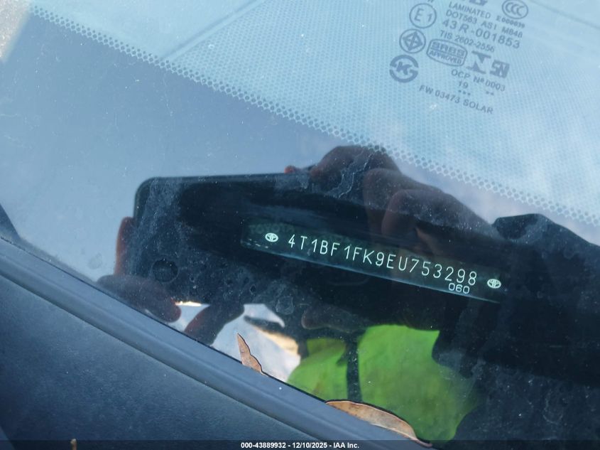 2014 Toyota Camry Se VIN: 4T1BF1FK9EU753298 Lot: 43889932