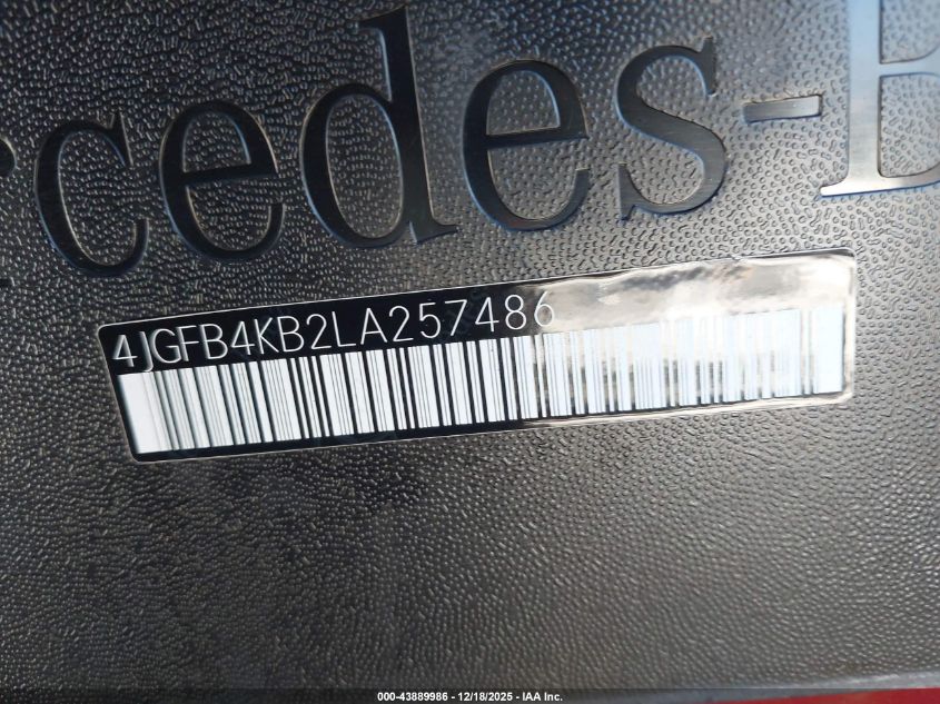 2020 Mercedes-Benz Gle 350 4Matic VIN: 4JGFB4KB2LA257486 Lot: 43889986