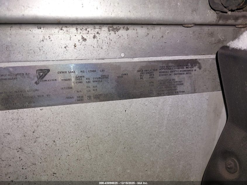 2013 Isuzu Commercial Van VIN: JALB4T174D7W01451 Lot: 43890025