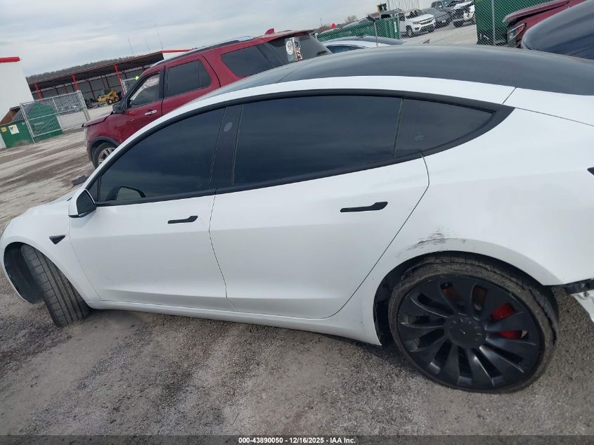 2022 Tesla Model 3 Performance Dual Motor All-Wheel Drive VIN: 5YJ3E1EC8NF357250 Lot: 43890050