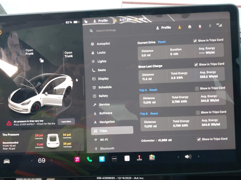 2022 Tesla Model 3 Performance Dual Motor All-Wheel Drive VIN: 5YJ3E1EC8NF357250 Lot: 43890050