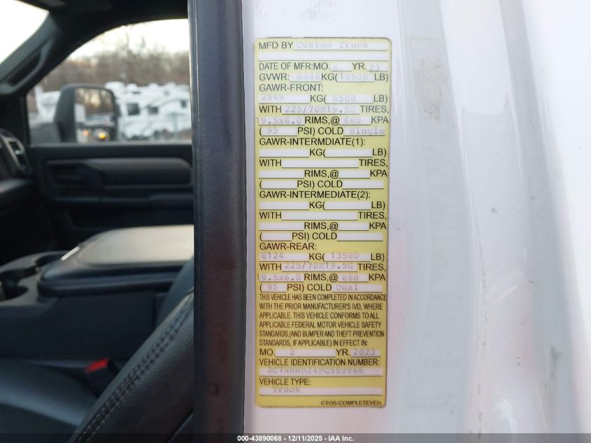 2023 Ram 5500 Chassis Tradesman/Slt VIN: 3C7WRNBJ4PG559966 Lot: 43890068