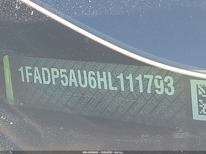 2017 Ford C-Max Hybrid Se VIN: 1FADP5AU6HL111793 Lot: 43890092