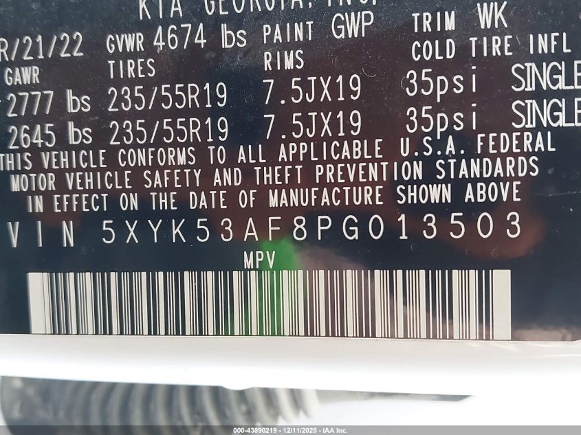 2023 Kia Sportage Sx-Prestige VIN: 5XYK53AF8PG013503 Lot: 43890219