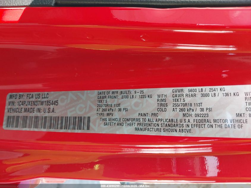 2026 Jeep Wrangler VIN: 1C4PJXEN3TW185445 Lot: 43890299