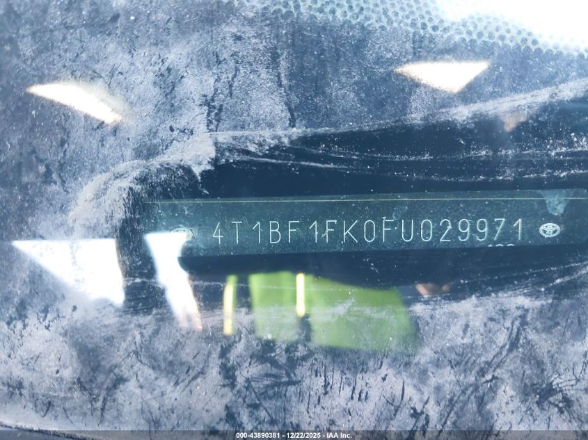 2015 Toyota Camry Se VIN: 4T1BF1FK0FU029971 Lot: 43890381