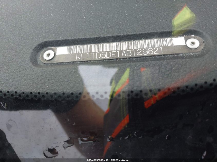 2010 Chevrolet Aveo Lt VIN: KL1TD5DE1AB129821 Lot: 43890595