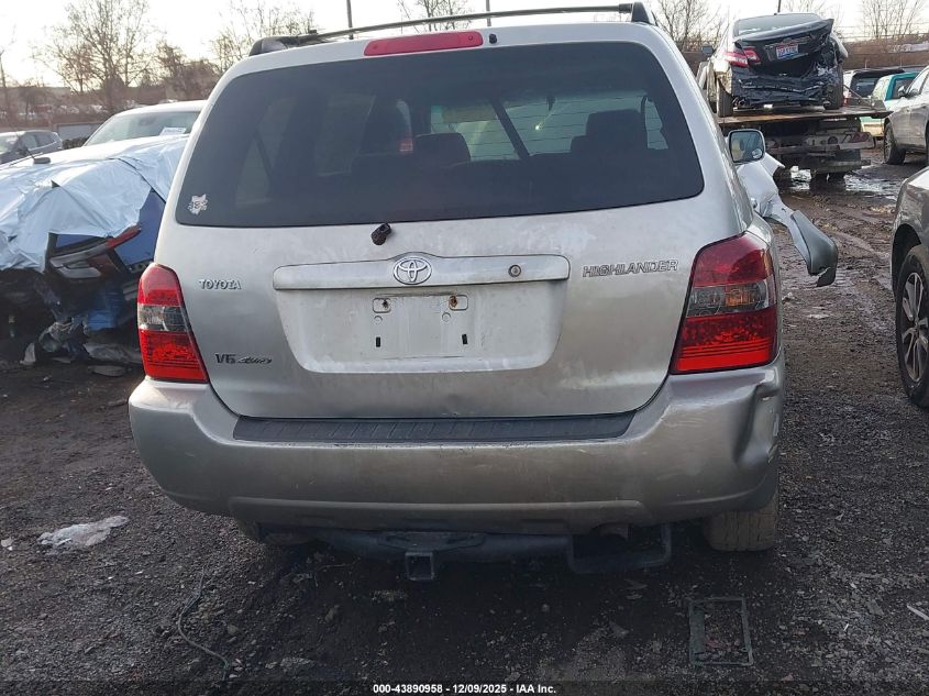 2006 Toyota Highlander V6 VIN: JTEEP21A060138114 Lot: 43890958