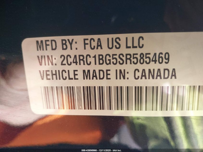 2025 Chrysler Pacifica - 2C4RC1BG5SR585469