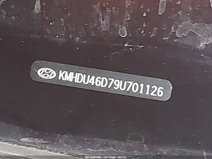 2009 Hyundai Elantra Gls VIN: KMHDU46D79U701126 Lot: 43891066