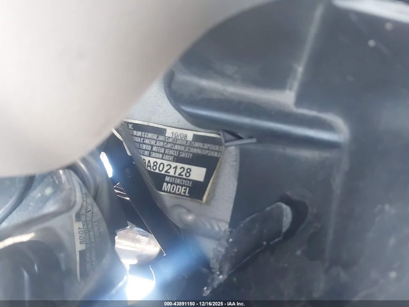 2009 Honda Gl1800 VIN: 1HFSC47H29A802128 Lot: 43891150
