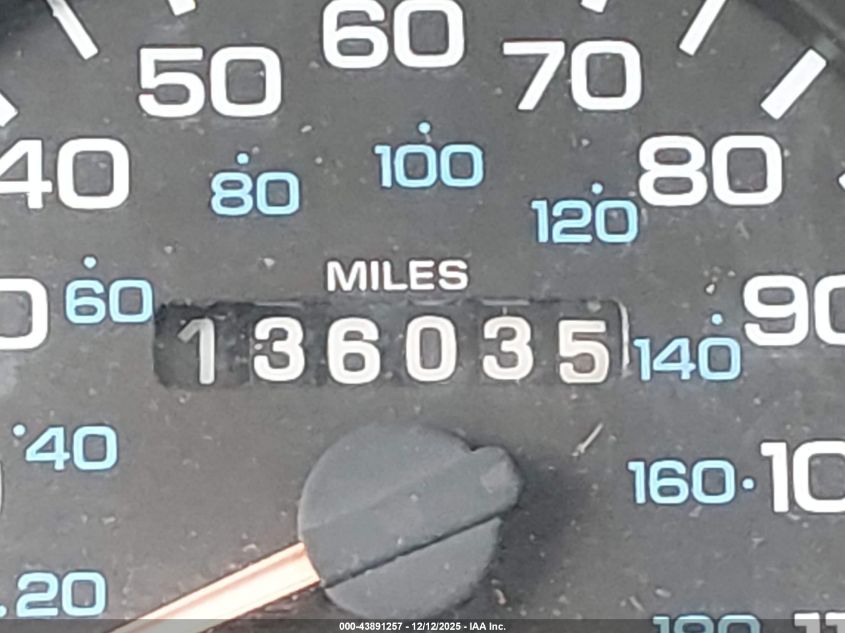 1996 Dodge Ram 1500 VIN: 1B7HC16X9TS692076 Lot: 43891257