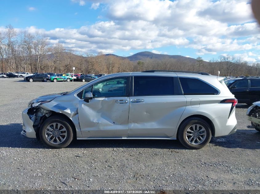 2021 Toyota Sienna Xle VIN: 5TDYRKEC7MS052140 Lot: 43891517