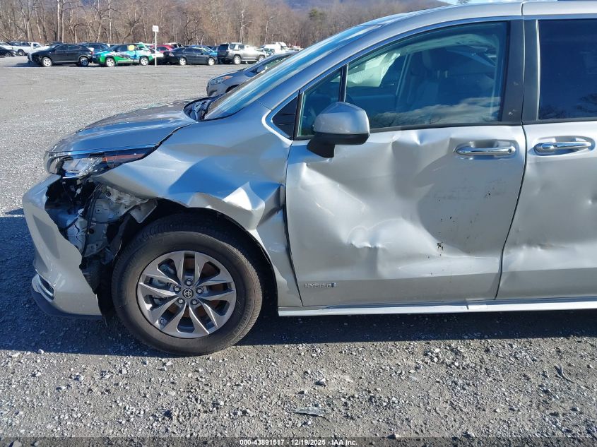 2021 Toyota Sienna Xle VIN: 5TDYRKEC7MS052140 Lot: 43891517