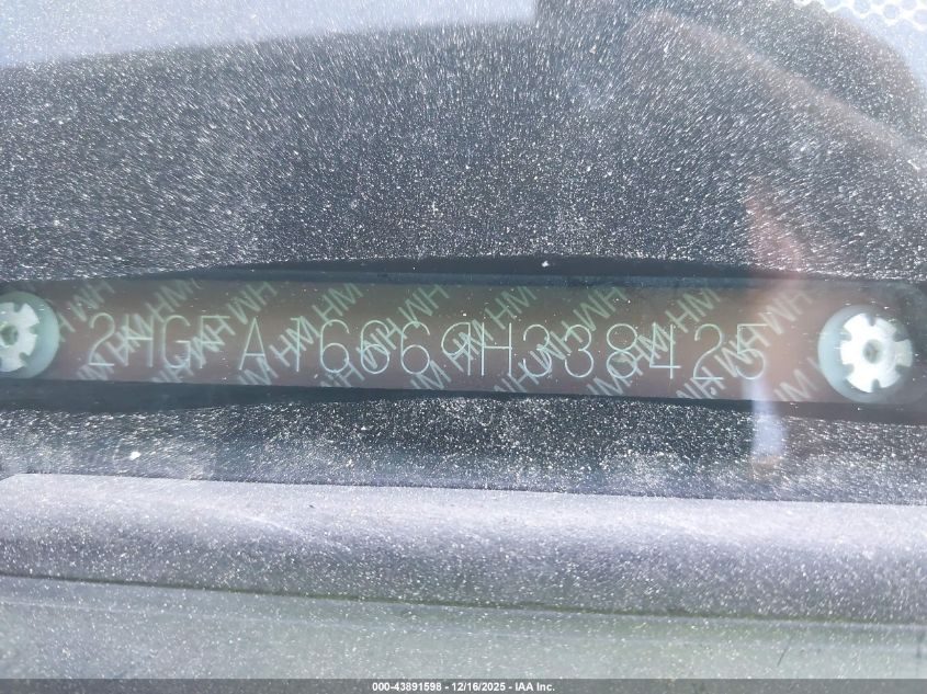 2009 Honda Civic Lx-S VIN: 2HGFA16669H338425 Lot: 43891598