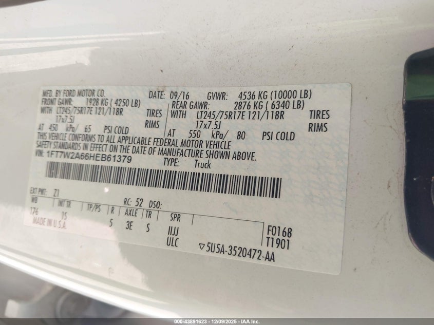 1FT7W2A66HEB61379 2017 FORD F250 photo no. 4