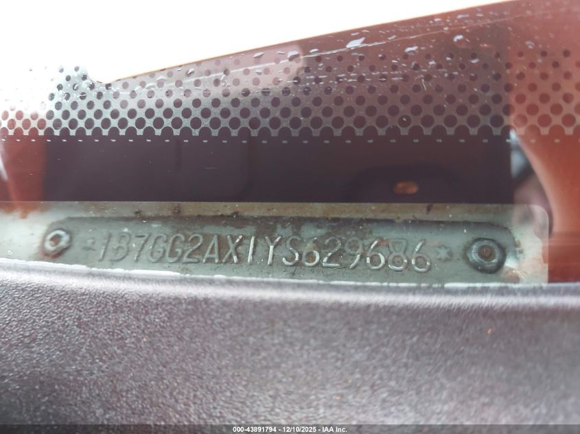 2000 Dodge Dakota Slt/Sport VIN: 1B7GG2AX1YS629686 Lot: 43891794