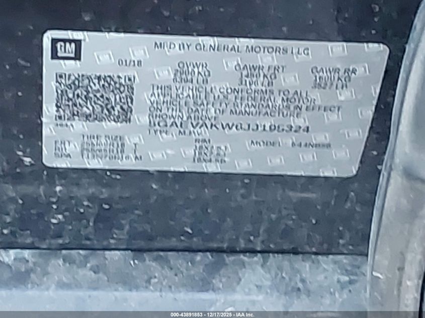 2018 Buick Enclave Essence VIN: 5GAEVAKW6JJ195324 Lot: 43891853