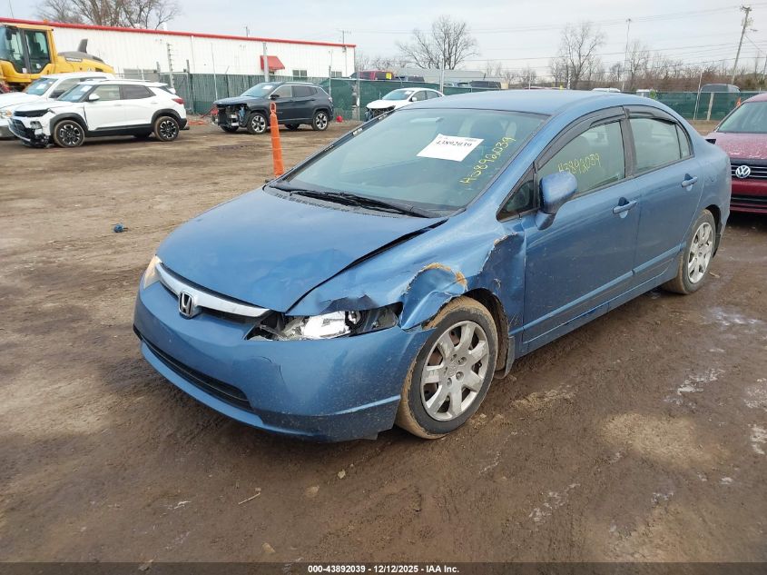 2008 Honda Civic Lx VIN: 1HGFA15588L052442 Lot: 43892039