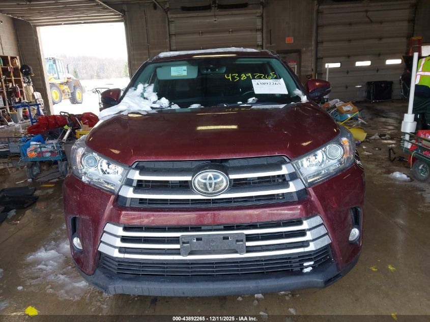 2019 Toyota Highlander Xle VIN: 5TDJZRFH1KS987865 Lot: 43892265