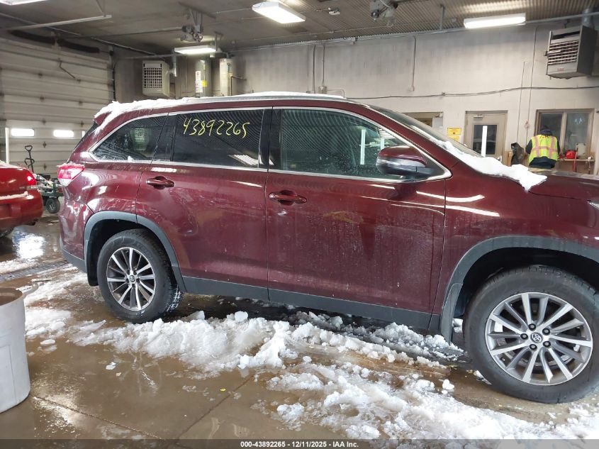 2019 Toyota Highlander Xle VIN: 5TDJZRFH1KS987865 Lot: 43892265