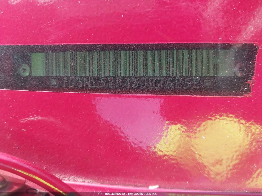 2003 Oldsmobile Alero Gl1 VIN: 1G3NL52E43C276252 Lot: 43892752