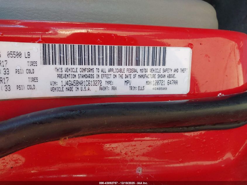 2001 Jeep Grand Cherokee Limited VIN: 1J4GW58N01C613272 Lot: 43892757