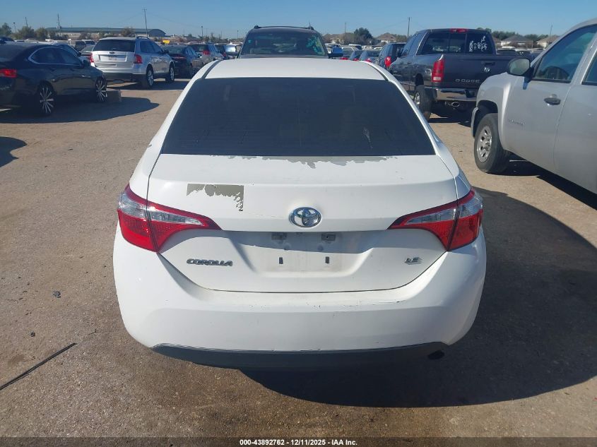 2016 Toyota Corolla Le VIN: 5YFBURHE6GP427099 Lot: 43892762