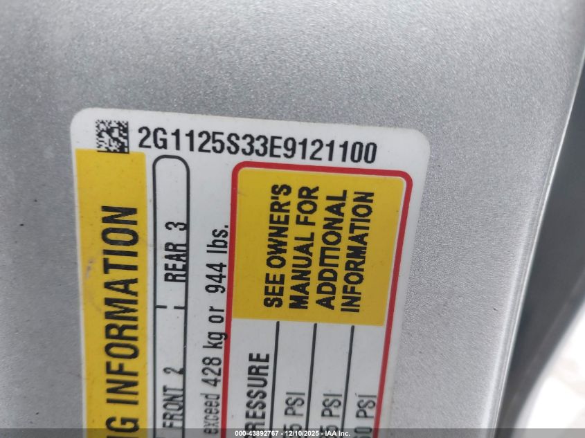 2014 Chevrolet Impala 2Lt VIN: 2G1125S33E9121100 Lot: 43892767