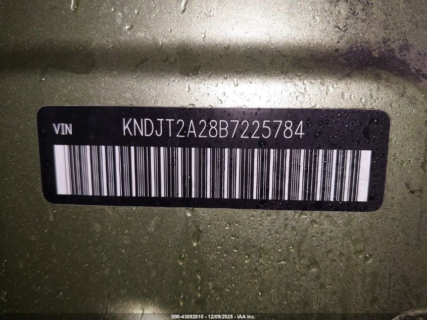 2011 Kia Soul ! VIN: KNDJT2A28B7225784 Lot: 43892810